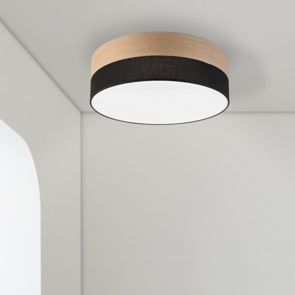 LED Плафониера SIRJA WOOD LED/36W/230V Ø 45 см черен/дъб