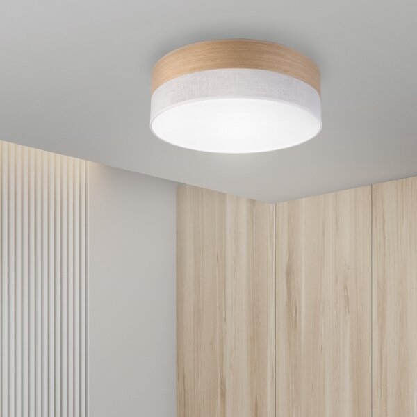 LED Плафониера SIRJA WOOD LED/36W/230V Ø 45 см бял/дъб