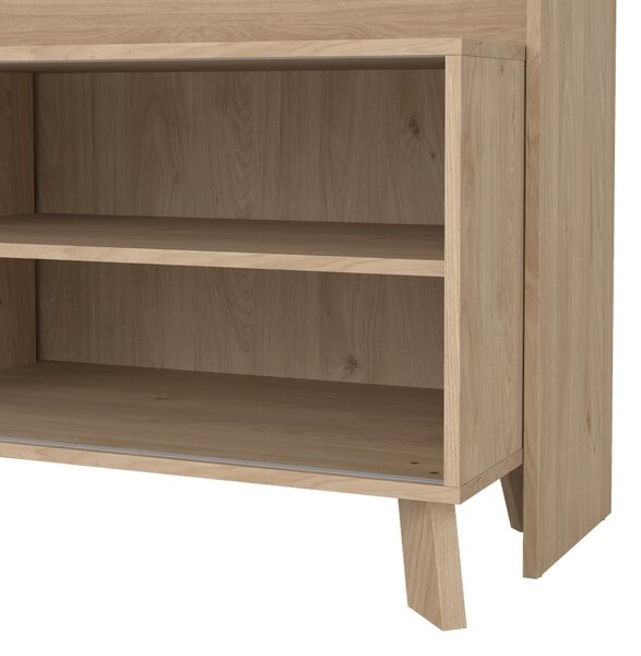 TV комплект от дъбов декор в бял и естествен цвят 159x181x48 cm Ikast – Tvilum