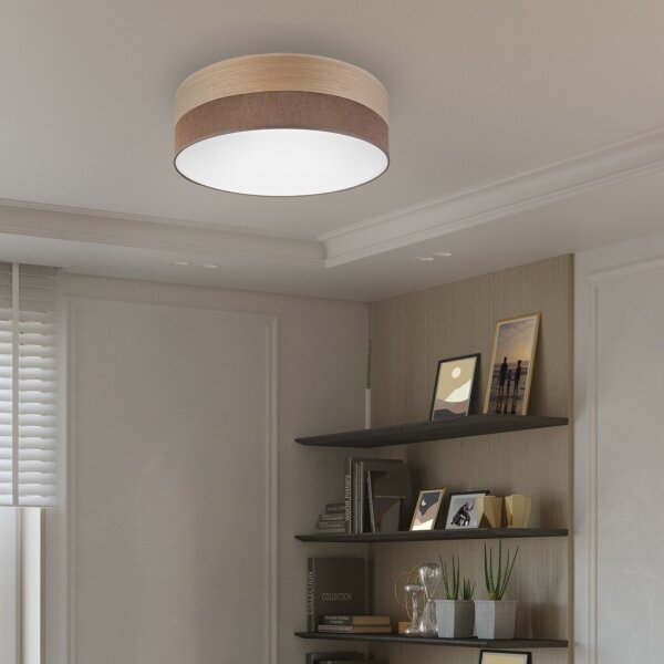 LED Плафониера SIRJA WOOD LED/36W/230V Ø 45 см кафяв/дъб