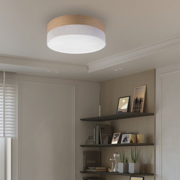 LED Плафониера SIRJA WOOD LED/36W/230V Ø 45 см бял/дъб