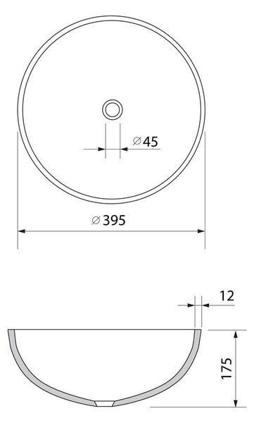 Черна стъклена кръгла мивка ø 39,5 cm Marac – Sapho