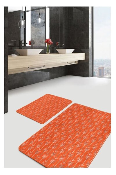 Теракотени кадифени килими за баня в комплект от 2 бр. 60x100 cm – Mila Home
