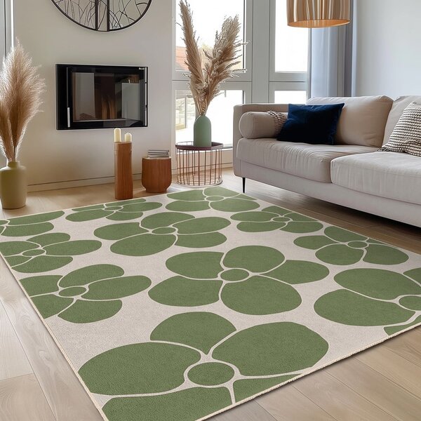 Зелен килим подходящ за пране 60x100 cm Green Meadow – Mila Home