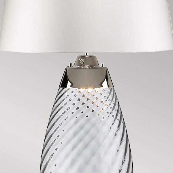 Elstead LENA-TL-L-SMOKE-OWSS - LED Настолна лампа LENA 1xE27/40W/230V 74 см бял
