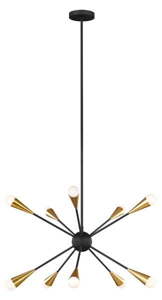 Feiss FE-JAX10-MB - LED Полилей JAX 10xG9/3W/230V черен/златист