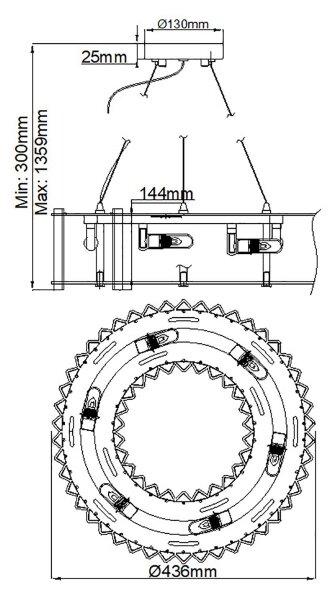 Kichler KL-CRYSTAL-SKYE-P-A- LED Полилей за баня CRYSTAL SKYE 6xG9/3W/230V IP44