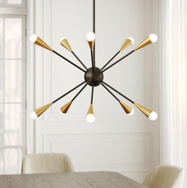 Feiss FE-JAX10-MB - LED Полилей JAX 10xG9/3W/230V черен/златист
