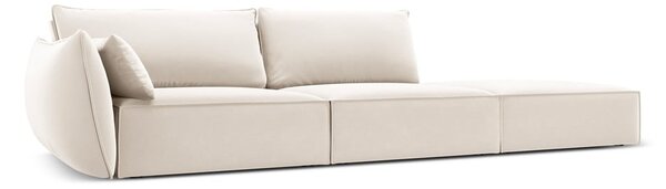 Бежов кадифен диван ляв ъгъл 264 cm Vanda – Mazzini Sofas