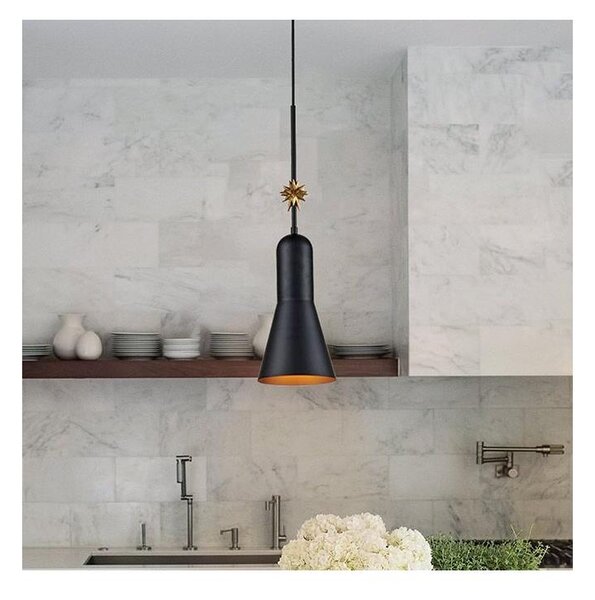 Elstead ETOILE-P-M-MB - Пендел ETOILE 1xE27/60W/230V Ø 17,8 см черен