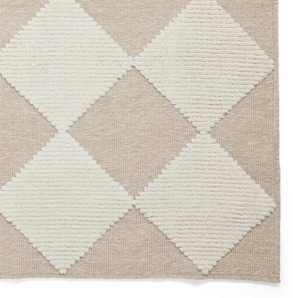 Бяло-бежов килим подходящ за пране 160x230 cm Lyna Beige&White – Think Rugs