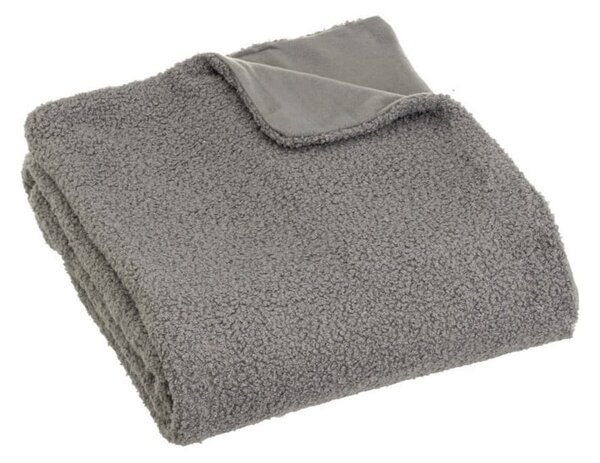Сиво одеяло от шерпа 130x160 cm Sherpa Bouclé – Casa Selección