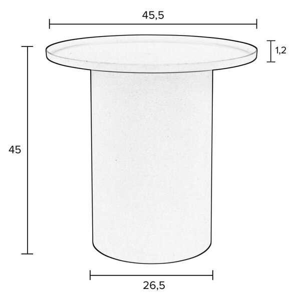 Метална кръгла странична масичка ø 45,5 cm Sverre – White Label