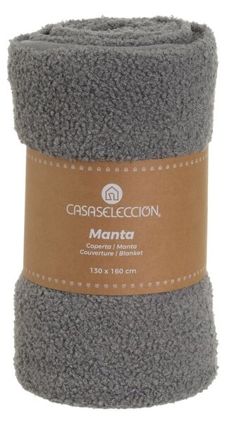 Сиво одеяло от шерпа 130x160 cm Sherpa Bouclé – Casa Selección