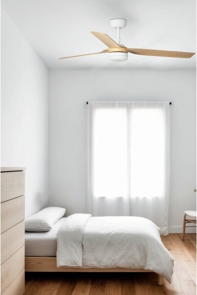 FARO 33816WT-20 - LED вентилатор с димер PUNT M LED/18W/230V кафяв/бял Ø 132 см WT+DO