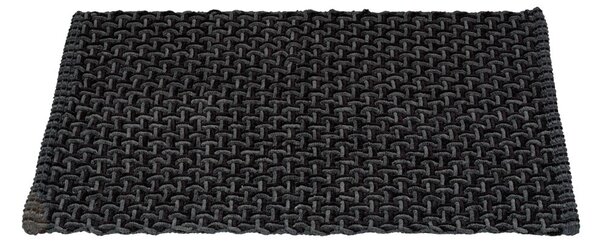 Антрацитен текстилен килим за баня 50x80 cm Ecoli – Wenko