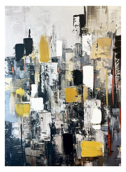 Картина с ръчно изрисувани елементи 70x100 cm Cityscape – Styler