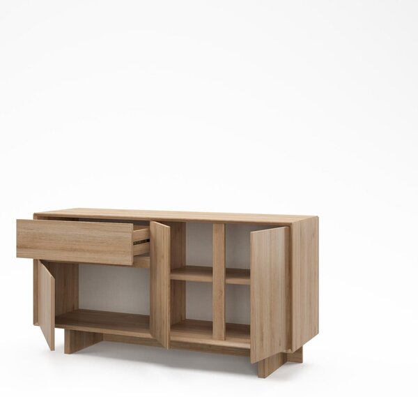 Скрин от дъбов декор в естествен цвят 146x76x45 cm Carpi – Marckeric