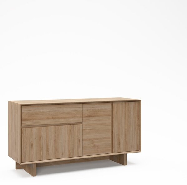 Скрин от дъбов декор в естествен цвят 146x76x45 cm Carpi – Marckeric