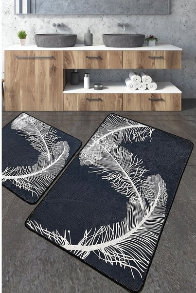 Антрацитни килими за баня в комплект от 2 бр. 60x100 cm Alisan – Foutastic