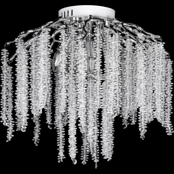Полилей за повърхностен монтаж 6xE14/60W/230V + 3xLED/3W Ø 54 см лъскав хром