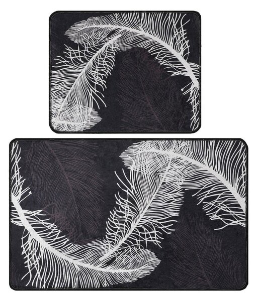 Антрацитни килими за баня в комплект от 2 бр. 60x100 cm Alisan – Foutastic