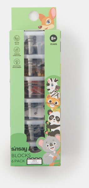 Sinsay - Мини блокчета в кутия - Животни 6 пакет - многоцветен