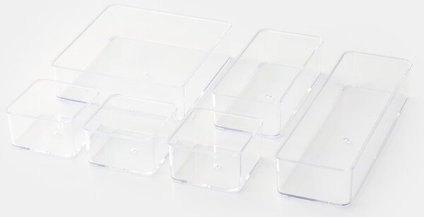 Sinsay - Комплект прозрачни органайзери 6 pack - clear