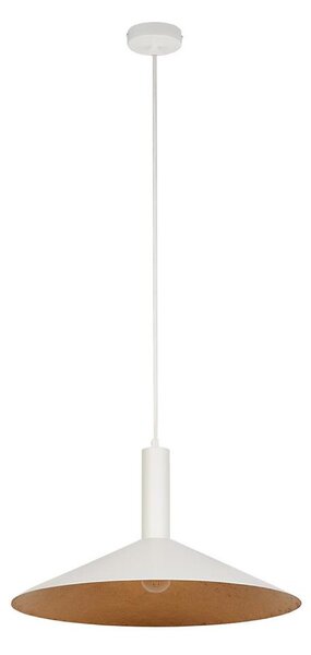 Пендел CAPRI 1xE27/15W/230V Ø 50 см бял/меден