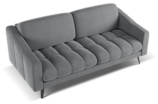 Сив кадифен диван 202 cm Nalu – Makamii