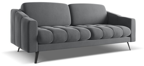 Сив кадифен диван 202 cm Nalu – Makamii