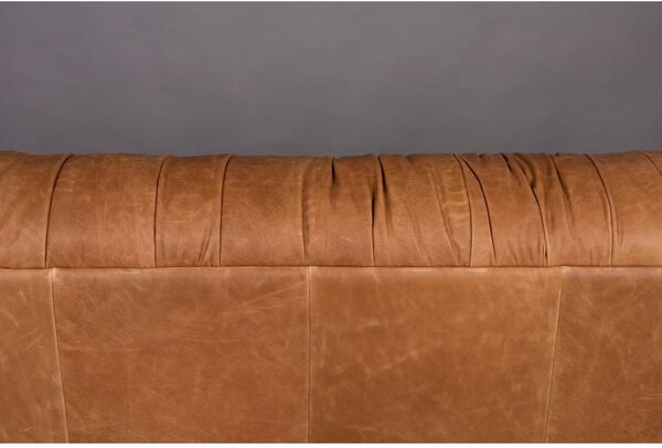 Кожен диван в цвят кафяв коняк 214 cm Douglas – Dutchbone