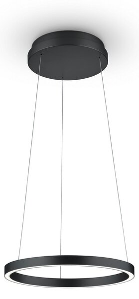 Knapstein LED висяща лампа Lisa-40, CCT, с регулиране на яркостта, матово черно, Затъмняване, Черен, Дневна/трапезария, Метал, Модерен
