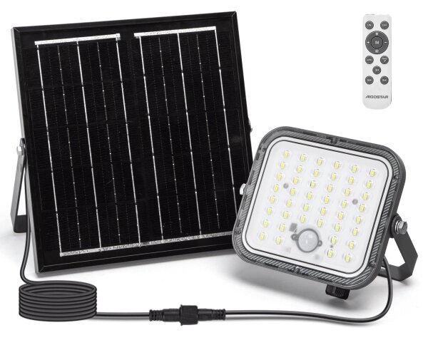 Aigostar - LED димируем соларен прожектор със сензор LED/80W/3,4V IP66 + дистанционно управление