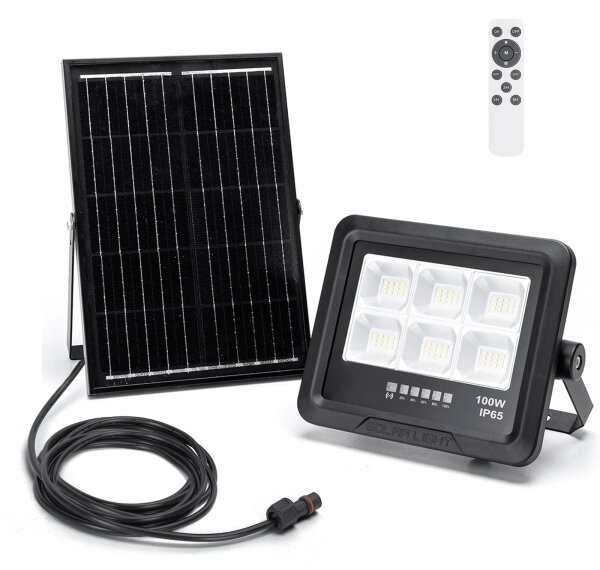 Aigostar - LED соларен прожектор 100W, 3,4V, IP65, димер + дистанционно
