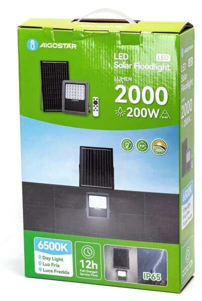 Aigostar - Димируем соларен LED прожектор LED/200W/3,4V IP65 + ДУ