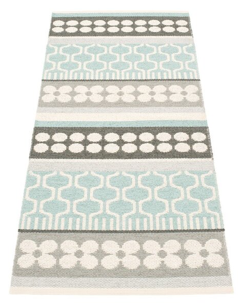 Сива и тюркоазена пътека за открито и закрито 70x180 cm Asta Pale Turquoise – Pappelina