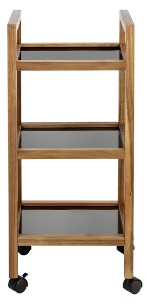 Рафт за баня от масивна акация в черен и естествен цвят 35x76,5 cm Fondi – Wenko