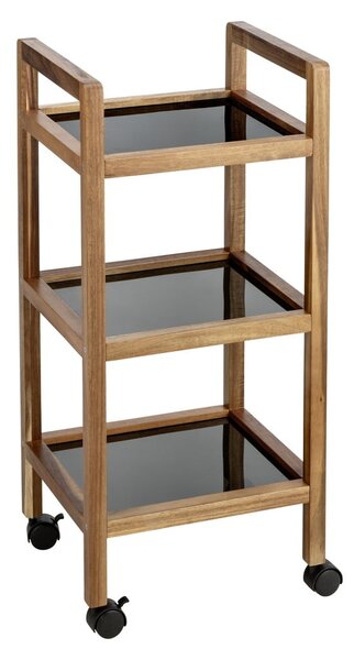 Рафт за баня от масивна акация в черен и естествен цвят 35x76,5 cm Fondi – Wenko