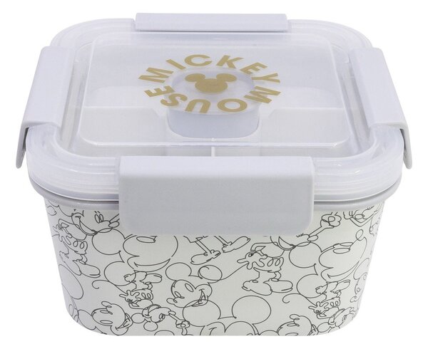 Бяла пластмасова детска кутия за храна Mickey Mouse – STOR