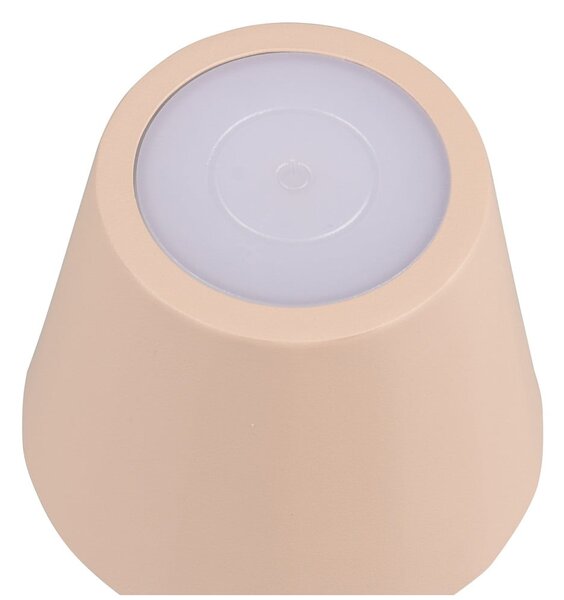 Кремава LED настолна лампа с метален абажур (височина 21 cm) Diaz – Reality