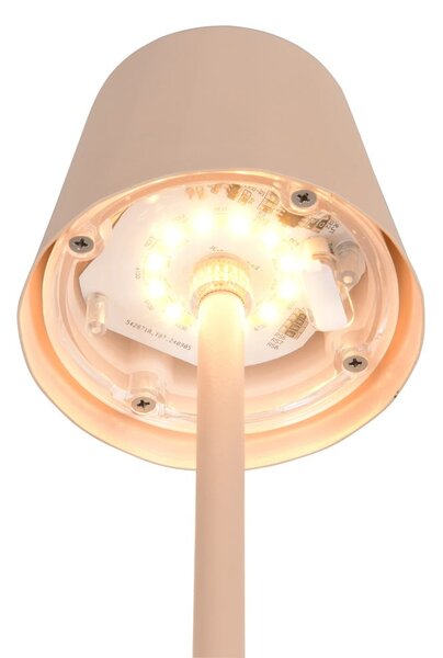 Кремава LED настолна лампа с метален абажур (височина 21 cm) Diaz – Reality