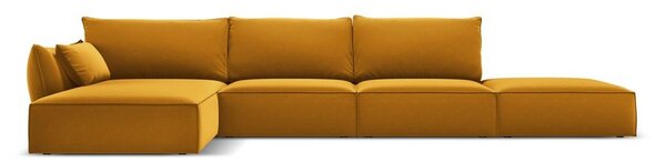 Кадифен ъглов диван в цвят горчица (ляв ъгъл) Vanda – Mazzini Sofas