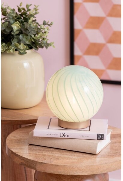 Светлозелена настолна лампа със стъклен абажур (височина 17 cm) Summer Globe – Leitmotiv