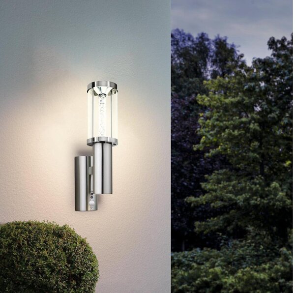 Eglo 94128 - LED външно осветление със сензор TRONO STICK 1xGU10/3W + LED/3,7W IP44