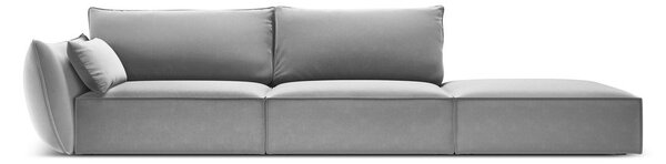 Светлосив кадифен диван ляв ъгъл 264 cm Vanda – Mazzini Sofas