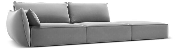 Светлосив кадифен диван ляв ъгъл 264 cm Vanda – Mazzini Sofas