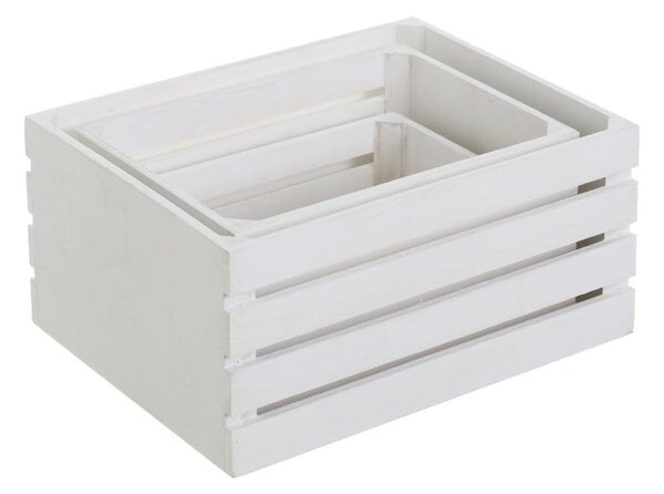 Бели кутии за съхранение в комплект от 3 бр. 31x23x15 cm – Casa Selección