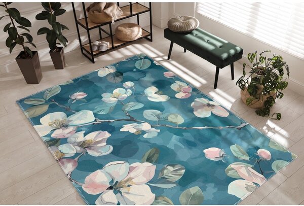 Син килим подходящ за пране 80x150 cm Bloom – Vitaus