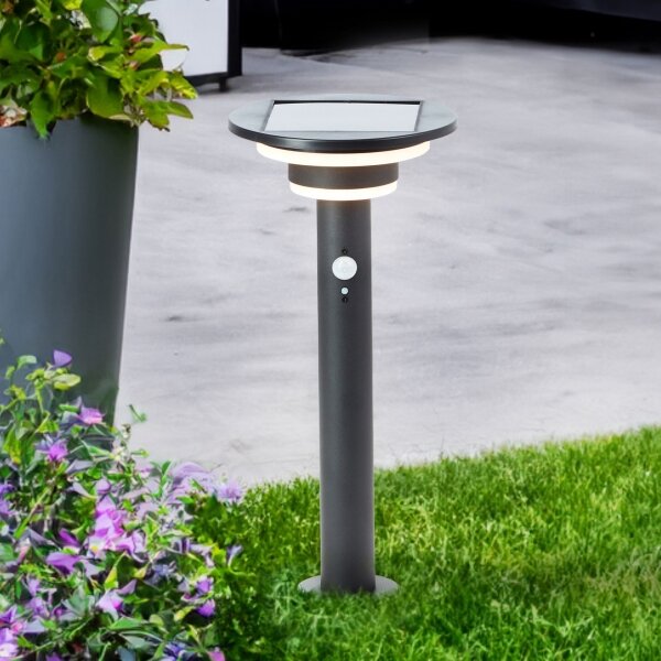 Brilliant - LED соларна лампа с сензор GARVINA LED/3W/3,7V 45 см IP44 черна